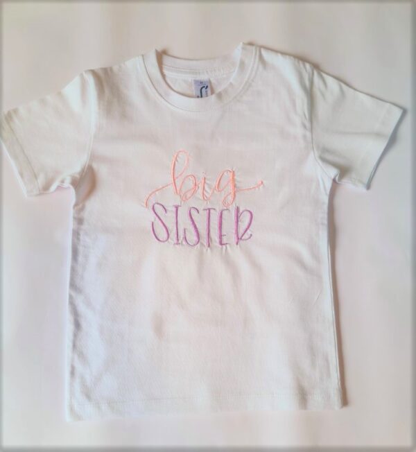 Coordinato componibile fratellini/sorelline, ricamo scritta little/big brother/sister, idea regalo bebe in arrivo, magliette con nome 1pezzo - immagine 4