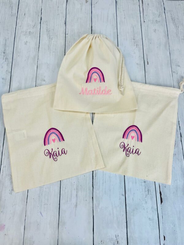 Sacca primo cambio unisex con nome e disegno a scelta, sacchetto ospedale in cotone naturale, porta occorrente neonati, borsa bebè