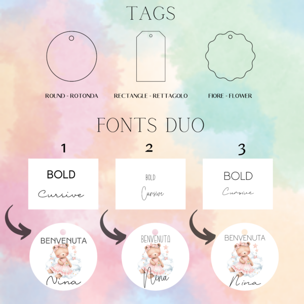 Bomboniera sacchetto portaconfetti con nome, sacchetto cadeaux personalizzato, ideale per Battesimo/Laurea/Cresima/Nascita/Matrimonio - immagine 5